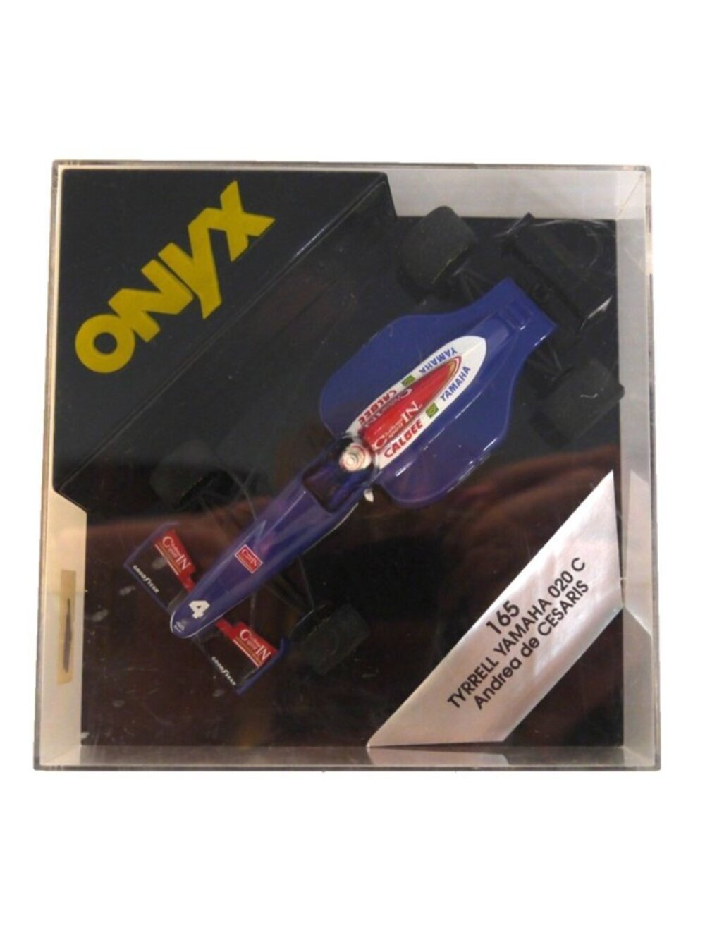 Onyx die cast model F1 race car #165 Tyrrell Yamaha A. de Cesaris New Box Damage